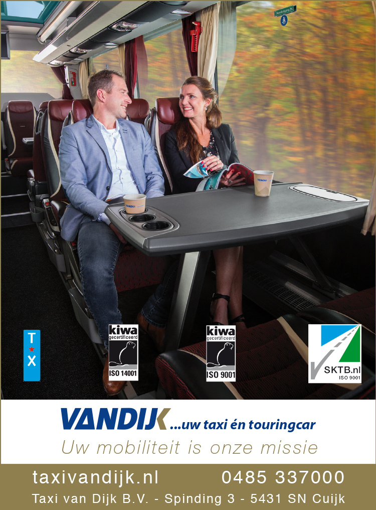 Imago Design: Advertentie Taxi Touringcar van Dijk Vip bus Portfolio reclamebureau Nijmegen