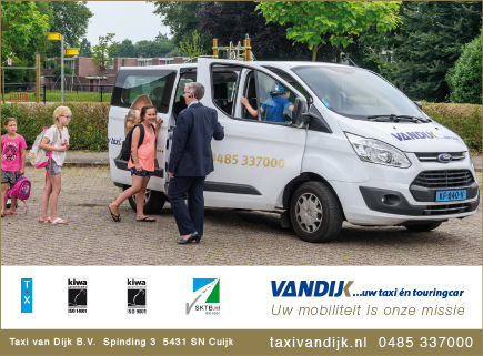 Reclamebureau Nijmegen Imago Design Advertentie Taxi van Dijk Taxi Schoolvervoer